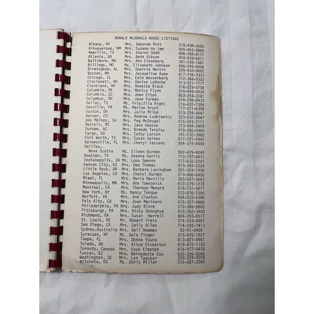 1983 Ronald McDonald House Cookbook Taste of Love Pittsburgh PA Spiral Vintage